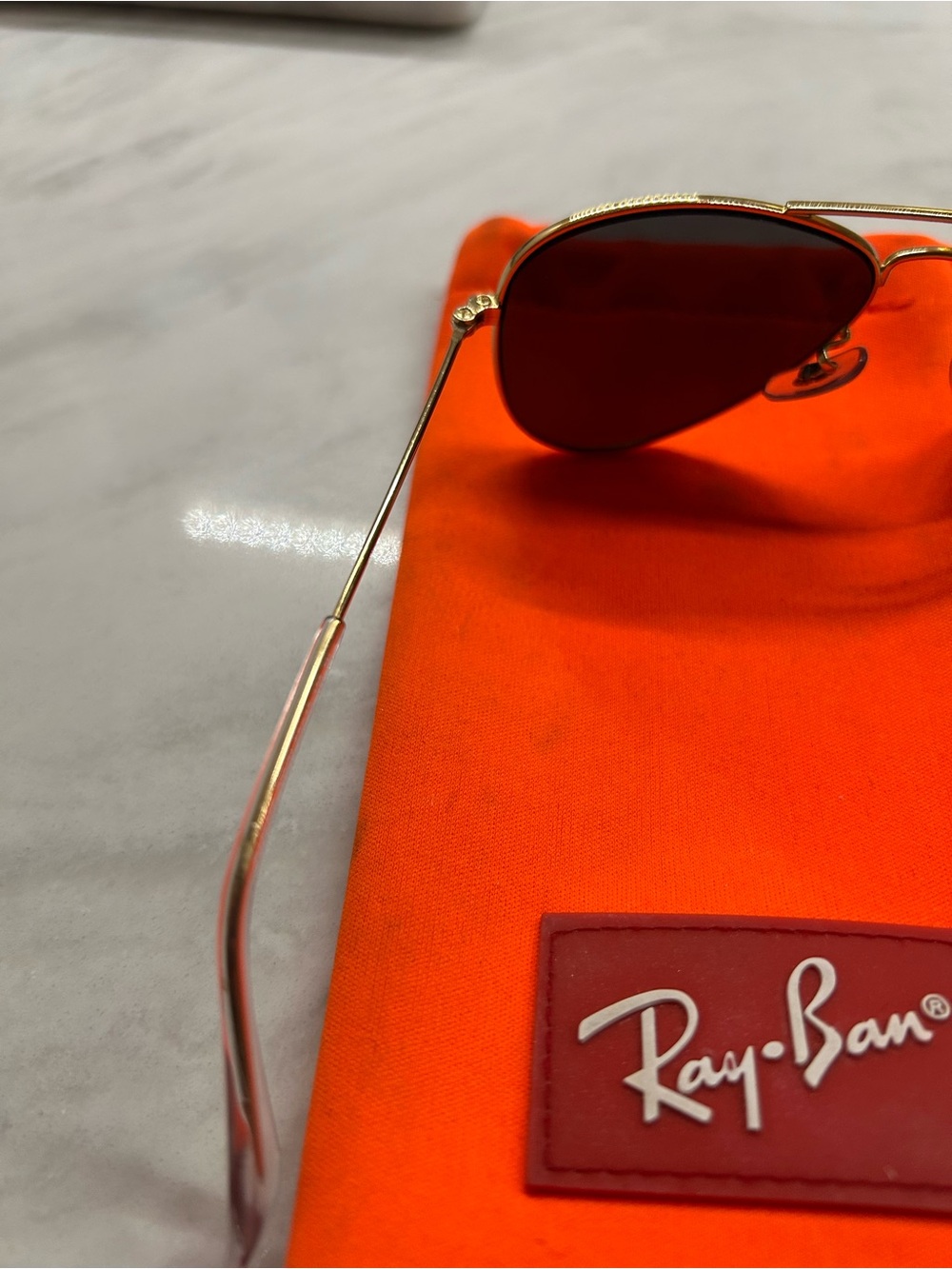 Ray-Ban Kids Aviator Sunglasses in Gold with Brown Lenses - Picture 9 of 15